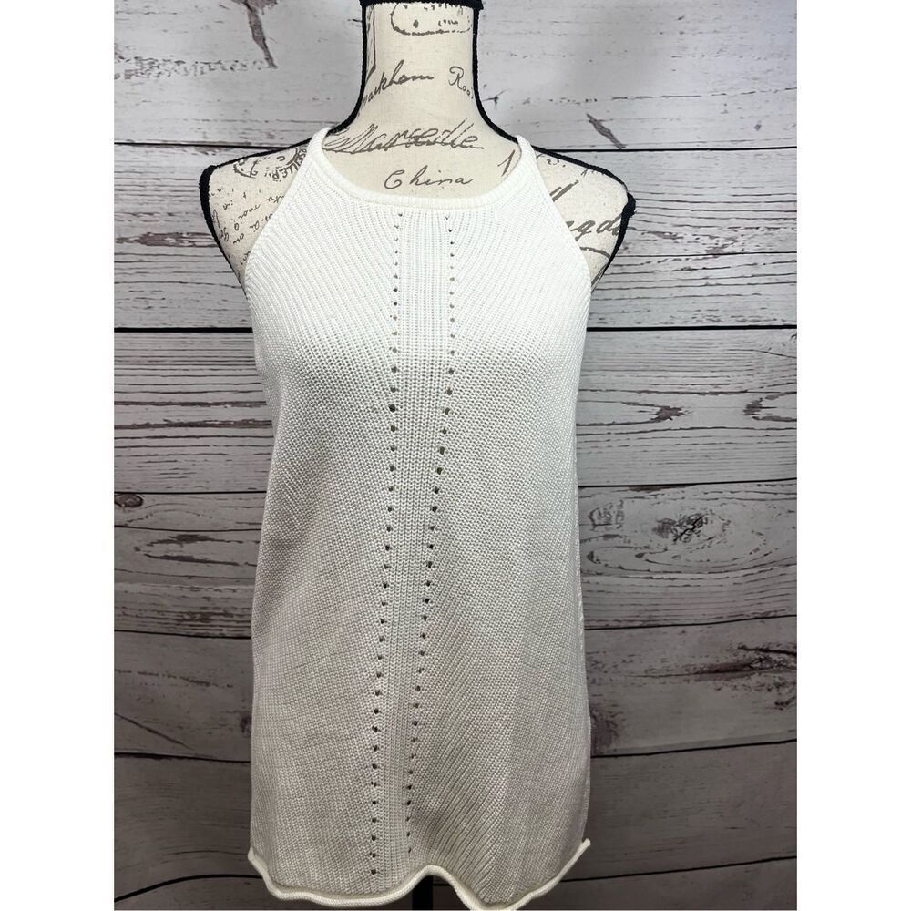 YIDARTON White Knit Halter Neck Tank Top Shirt‎ Women's Size L